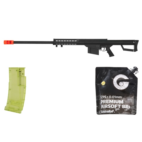 Lancer Tactical LT-20B Spring Powered Airsoft Rifle (Black) - BB/Sniper Bundle