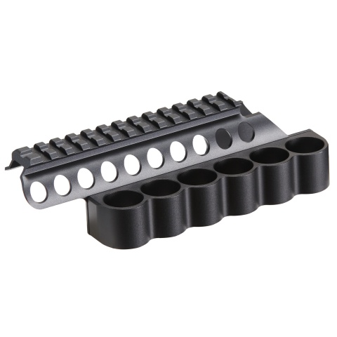 Golden Eagle CNC Aluminum Top Rail Mount w/ Shell Holder for 8870 Gas Shotgun - (Black)