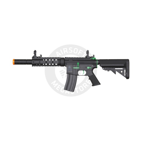 Lancer Tactical Gen 2 M4 SD Carbine Airsoft AEG Rifle with Mock Suppressor (Black / Green)(No Battery and Charger)