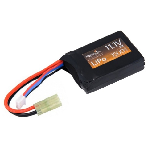 Lancer Tactical Airsoft 11.1V 1500 mAh 20C LIPO Flat AEG Battery