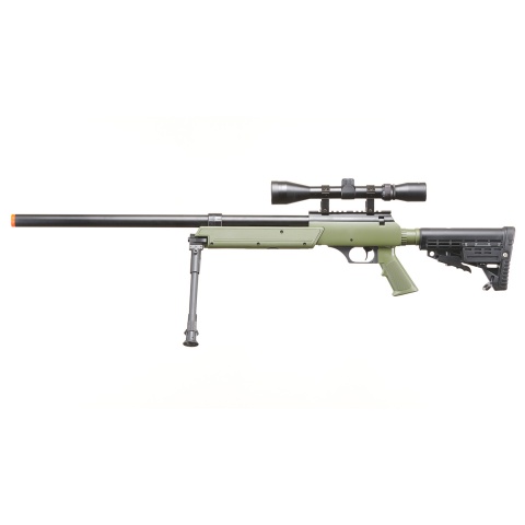 WellFire MB13D APS SR-2 Metal Sniper Rifle w/ Scope & Bipod - OD