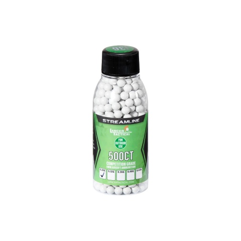 Lancer Tactical 500 Round Streamline Competition Grade Outdoor BBs - (White)