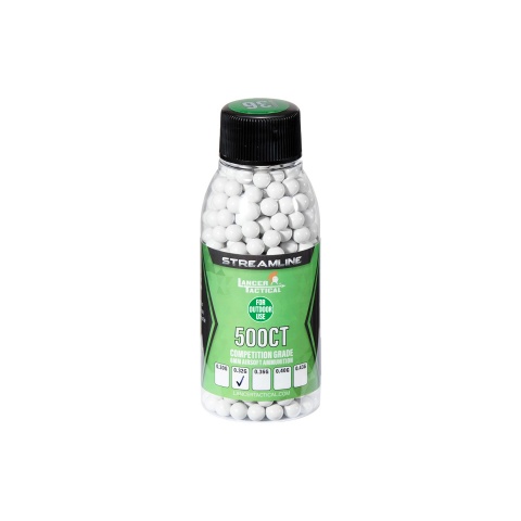 Lancer Tactical 500 Round Streamline Competition Grade Outdoor BBs - (White)