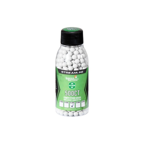 Lancer Tactical 500 Round Streamline Competition Grade Outdoor BBs - (White)