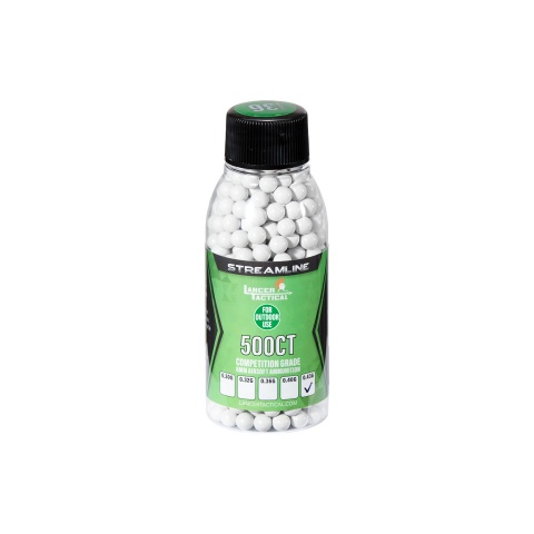 Lancer Tactical 500 Round Streamline Competition Grade Outdoor BBs - (White)