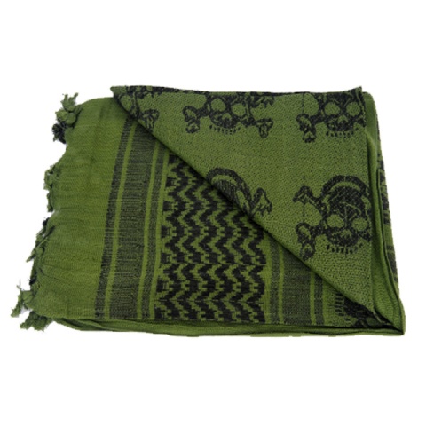 Lancer Tactical Multi-Purpose Tactical Skull Shemagh Face Head Wrap - OD/BLACK