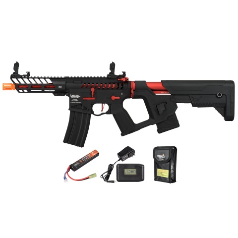 Lancer Tactical Low FPS Enforcer Needle Tail Skeleton AEG w/ Battery and Charger (Color: Black and Red)