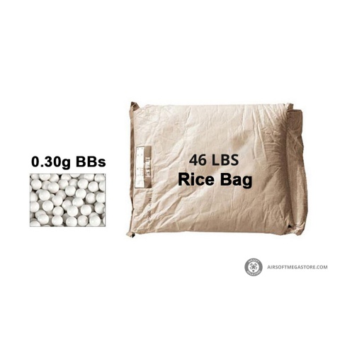 Lancer Tactical 46 lbs. Rice Bag Airsoft 0.30g BBs (Color: White) - Exclude Free Shipping
