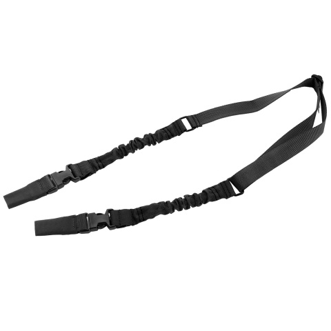 Lancer Tactical 2-Point Bungee Sling with Dual Buckles (Color: Black)