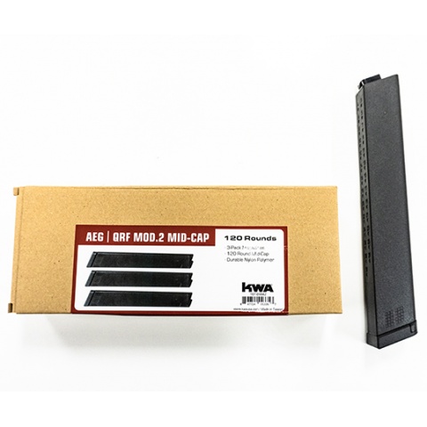 KWA 120rd QRF MOD.2 Mid Capacity AEG Magazines [3 Pack] - BLACK