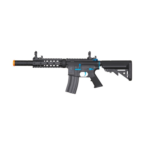Lancer Tactical Gen 2 M4 SD Carbine Airsoft AEG Rifle with Mock Suppressor (Color: Black / Blue)