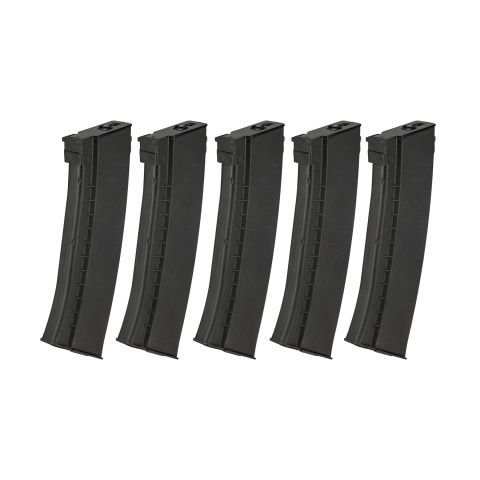 Lancer Tactical Pack of 5 140 Round AK AEG Mid Capacity Magazines (Color: Black)