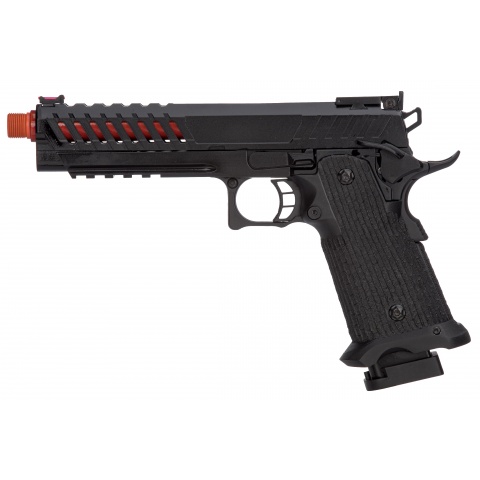 Lancer Tactical Knightshade Hi-Capa Gas Blowback Airsoft Pistol (Color: Black & Red)