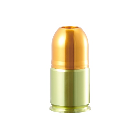 Lancer Tactical CNC Aluminum Airsoft 40mm Green Gas Grenade Shell (Color: Gold / Green)