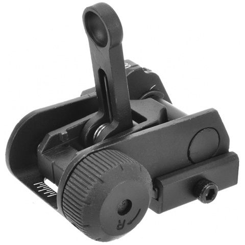 Atlas Custom Works Airsoft SR25/M4/M16 Flip-Up 600M Rear Iron Sight