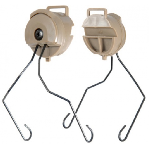 Lancer Tactical Airsoft MSA Headset Helmet Rail Adapter - DARK EARTH