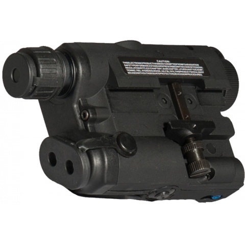 UK Arms Airsoft AN/PEQ - 15 White LED Green laser w/ IR Lens - BLACK