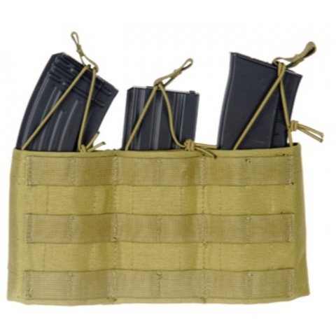 AMA Tactical Airsoft AK Triple Wedge Mag Pouch - KHAKI