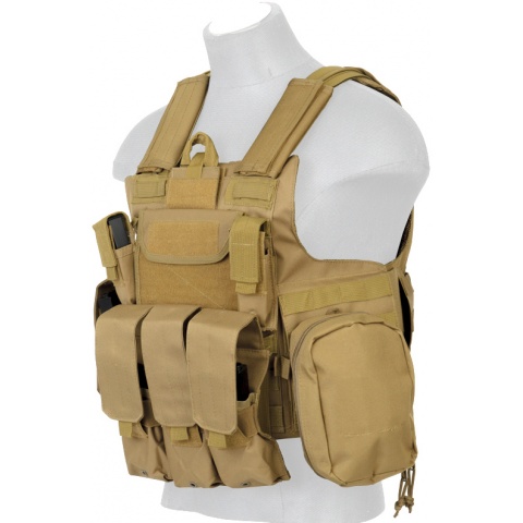 Lancer Tactical MOLLE Rapid Response Maritime Plate Carrier - (Tan)