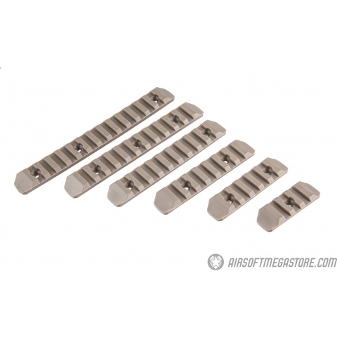 Atlas Custom Works 6 Piece KeyMod Polymer Picatinny Rail Set - TAN