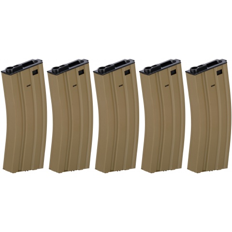 Lancer Tactical 300rd High Capacity Metal AEG Gen 2 [5X Pack] - TAN