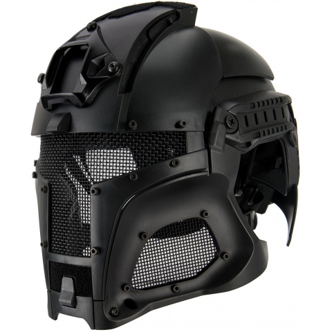 AMA Interstellar Battle Trooper Full Face Airsoft Helmet - BLACK