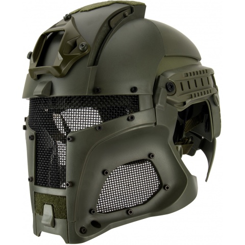 AMA Interstellar Battle Trooper Full Face Airsoft Helmet - OD GREEN
