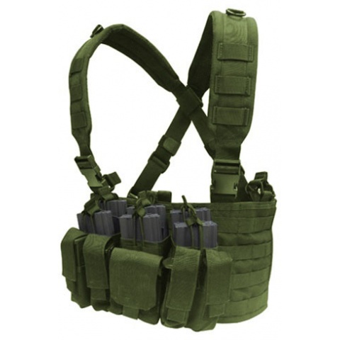Condor Outdoor Modular MOLLE Recon Chest Rig w/ Mag Pouches - (OD Green)