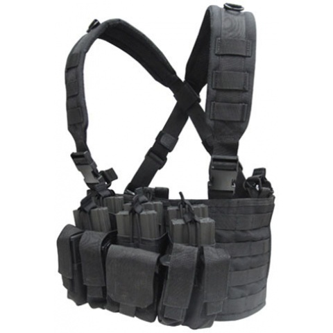 Condor Outdoor Modular MOLLE Recon Chest Rig w/ Mag Pouches - BLACK