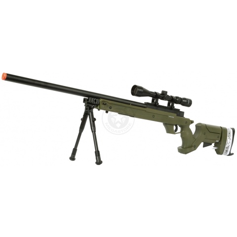 WellFire SR22 Bolt Action Type 22 Sniper Rifle w/ Scope & Bipod - OD