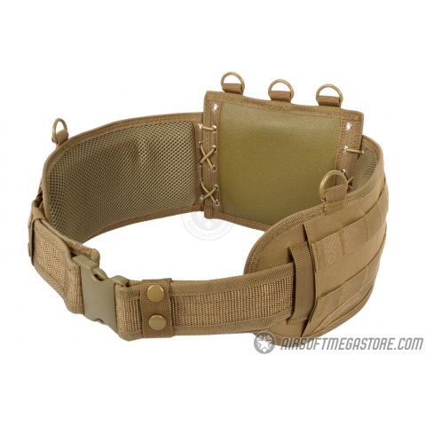 NcStar Low-Profile MOLLE Battle Belt w/ Internal QD Combat Belt - TAN