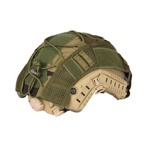 Lancer Tactical 1000D Nylon Polyester Bump Helmet Cover (Color: Woodland)