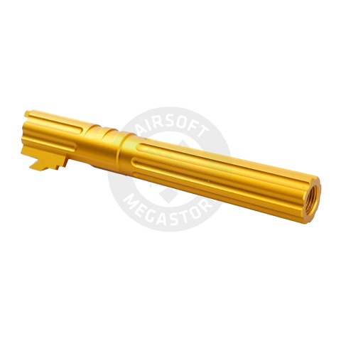 Atlas Custom Works 5.1 Inch Aluminum Straight Fluted Outer Barrel for TM Hicapa M11 CW GBBP (Gold)