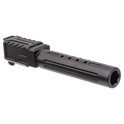 Atlas Custom Works CNC Aluminum Ported Outer Barrel for Tokyo Marui G19 Gen3 GBBP Airsoft Pistols / Black