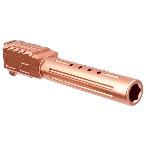 Atlas Custom Works CNC Aluminum Ported Outer Barrel for Tokyo Marui G19 Gen3 GBBP Airsoft Pistols / Rose Gold