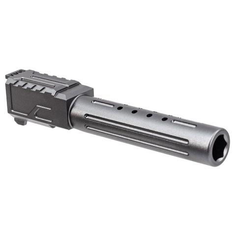 Atlas Custom Works CNC Aluminum Ported Outer Barrel for Tokyo Marui G19 Gen3 GBBP Airsoft Pistols / Grey