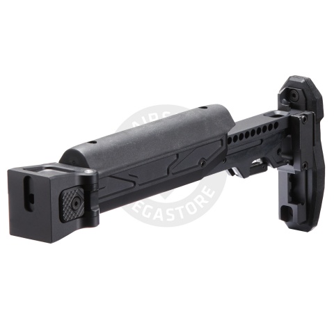 Atlas Custom Works Folding Telescopic Buttstock w/ Cheek Riser for Marui AKM GBB - (Black)