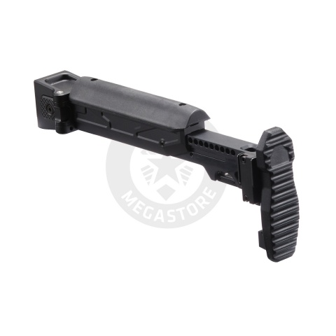 Atlas Custom Works Folding Telescopic Buttstock w/ Cheek Riser for Marui AKM GBB - (Black)