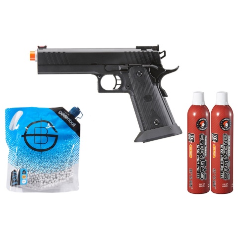 Army Armament R609 Hi-Capa Gas Blowback Airsoft Pistol - Green Gas Combo - (Black)