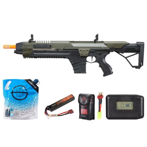 Poseidon CSI XR5 Series Advanced Battle Rifle - Battery/Adapter/Charger Combo - (OD Green)