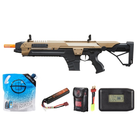 Poseidon CSI XR5 Series Advanced Battle Rifle - Battery/Adapter/Charger Combo - (Tan)