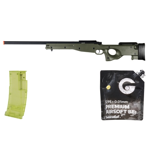 AGM IU-L96G Bolt Action Sniper Rifle (OD Green) - BB/Speed Bundle