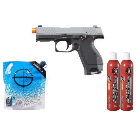 Kizuna Works KW-15k Gas Blowback Airsoft Pistol - Green Gas Combo - (Metal/cerakote Gray)