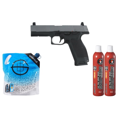 Kizuna Works MKW Full Sized Gas Blowback Airsoft Pistol - Green Gas Combo - (Metal/Cerakote Gray)