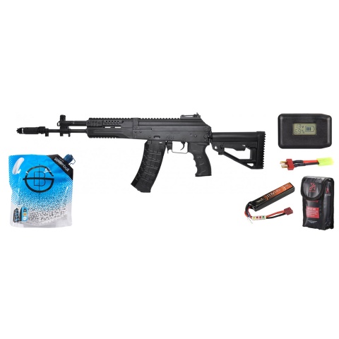 LCT Airsoft LCK12 Tactical AK-12 Assault Airsoft AEG Rifle - Battery/Charger Combo - (Black)