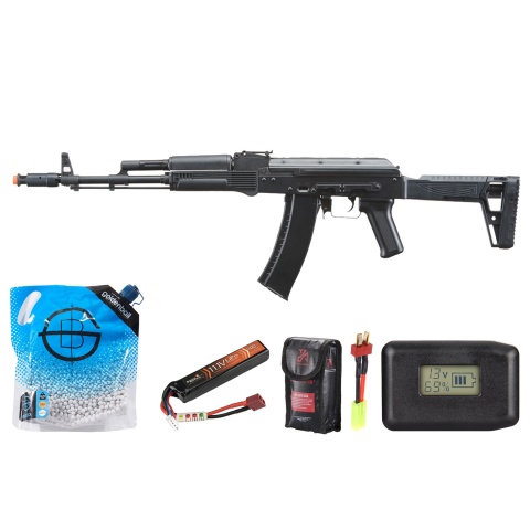 LCT MRK-74 AEG Rifle - Battery/Adapter/Charger Combo - (Black)
