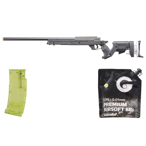 Wellfire SR22 Full Metal Type 22 Bolt Action Sniper Rifle - Black - BB/Sniper Bundle