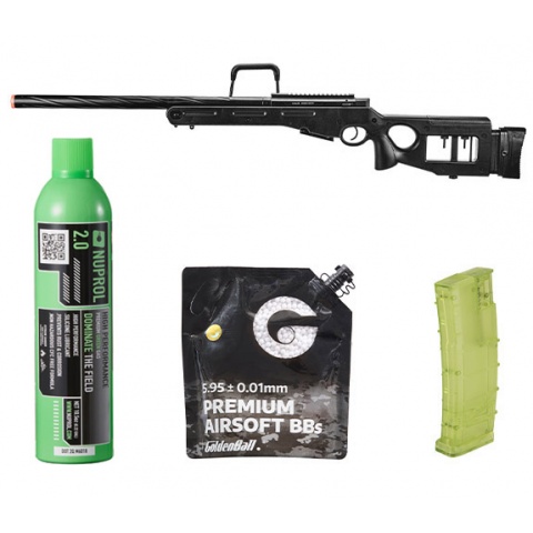 WellFire SV98 Bolt Action Airsoft Sniper Rifle W/ Green Gas/BB/Speed Loader Bundle