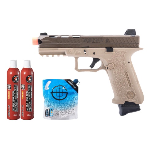 Poseidon Orion Performance Series GBB Pistol No.2 - (Tan/Brown) Green Gas Combo