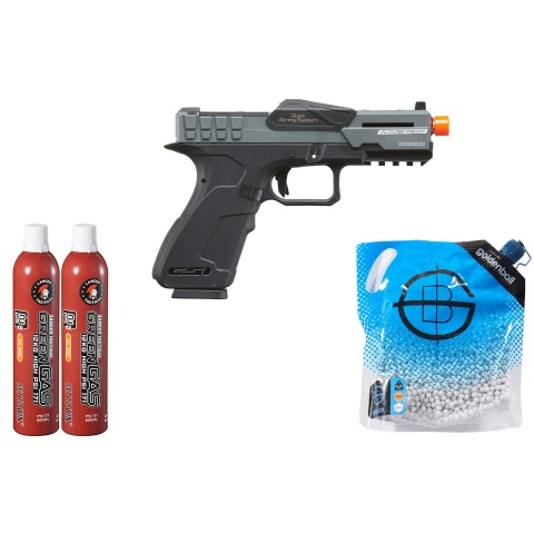 Poseidon CSI XG8 Gas Blow Back Aluminum Pistol - Green Gas Combo - (Metal/gray)